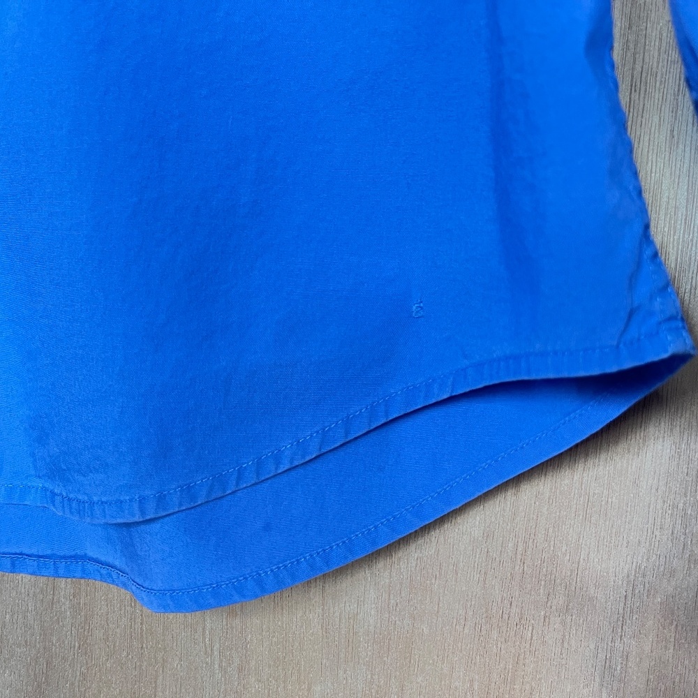 Express 1MX Stretch Cotton Modern Fit Blue Long Sleeve Dress Shirt Medium M - Picture 4 of 4